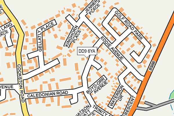 DD9 6YA map - OS OpenMap – Local (Ordnance Survey)