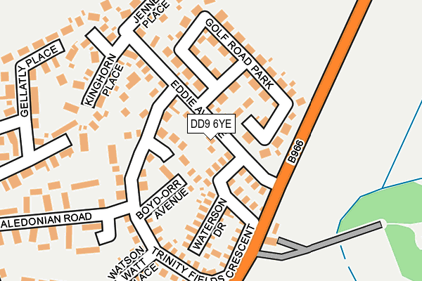 DD9 6YE map - OS OpenMap – Local (Ordnance Survey)
