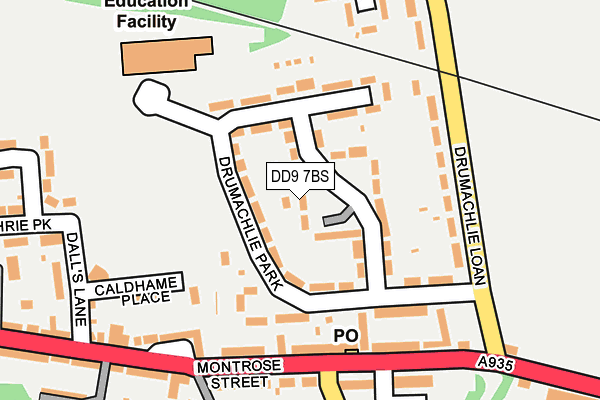 DD9 7BS map - OS OpenMap – Local (Ordnance Survey)