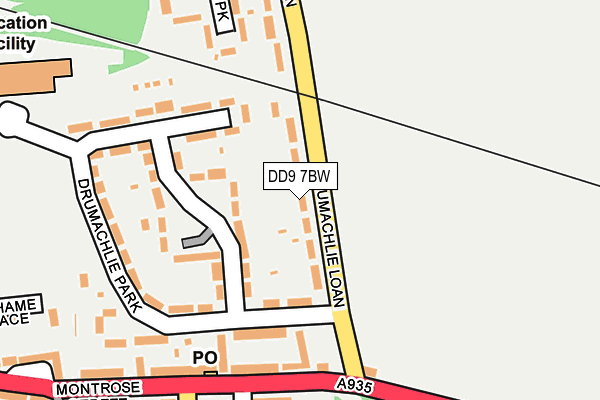 DD9 7BW map - OS OpenMap – Local (Ordnance Survey)