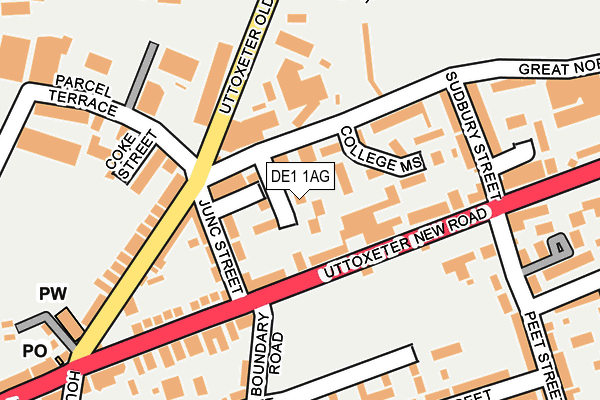 DE1 1AG map - OS OpenMap – Local (Ordnance Survey)