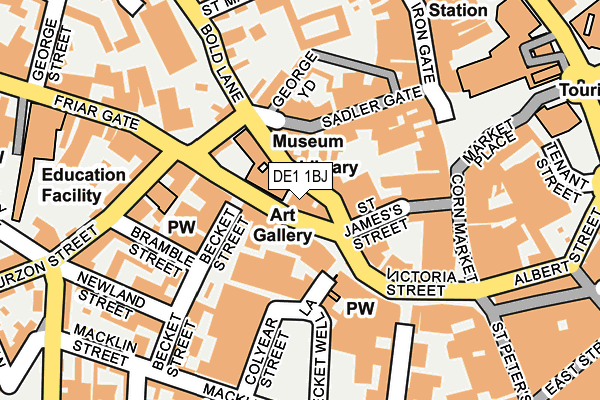 DE1 1BJ map - OS OpenMap – Local (Ordnance Survey)