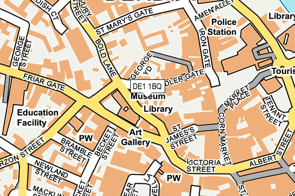 DE1 1BQ map - OS OpenMap – Local (Ordnance Survey)