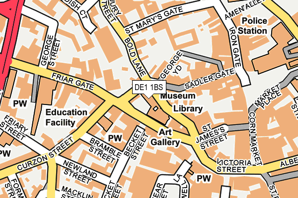 DE1 1BS map - OS OpenMap – Local (Ordnance Survey)