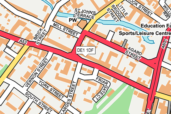DE1 1DF map - OS OpenMap – Local (Ordnance Survey)