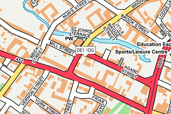 DE1 1DG map - OS OpenMap – Local (Ordnance Survey)