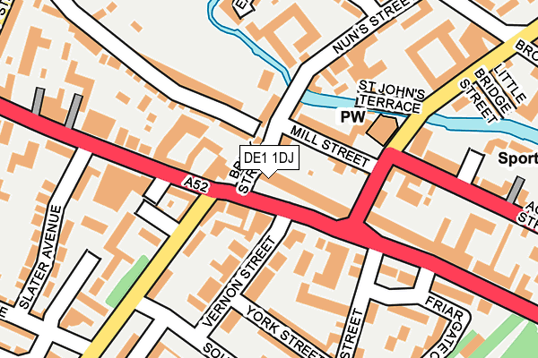 DE1 1DJ map - OS OpenMap – Local (Ordnance Survey)