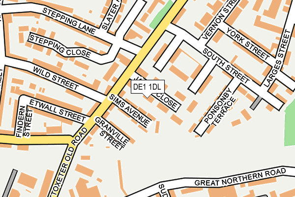 DE1 1DL map - OS OpenMap – Local (Ordnance Survey)