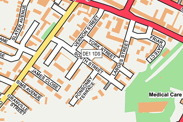DE1 1DS map - OS OpenMap – Local (Ordnance Survey)