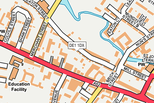 DE1 1DX map - OS OpenMap – Local (Ordnance Survey)