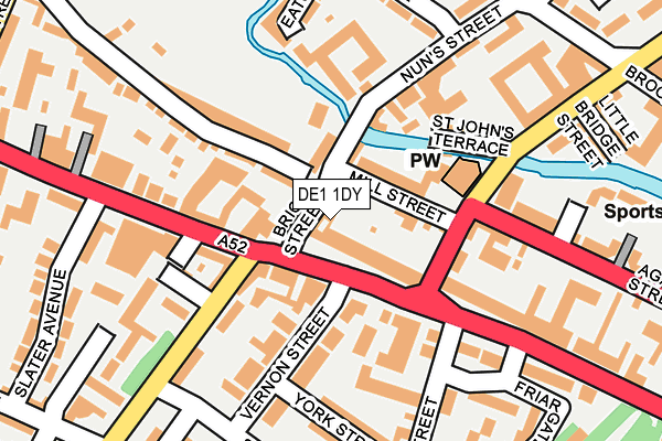 DE1 1DY map - OS OpenMap – Local (Ordnance Survey)