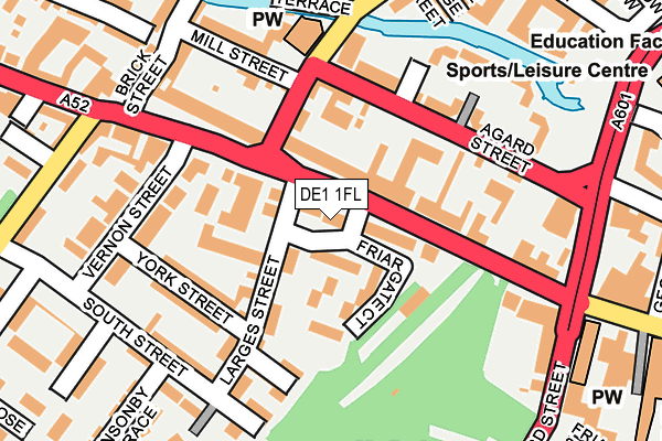 DE1 1FL map - OS OpenMap – Local (Ordnance Survey)