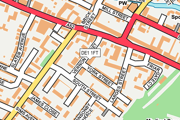 DE1 1FT map - OS OpenMap – Local (Ordnance Survey)