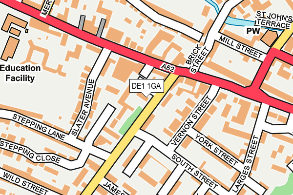 DE1 1GA map - OS OpenMap – Local (Ordnance Survey)