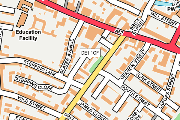 DE1 1GF map - OS OpenMap – Local (Ordnance Survey)