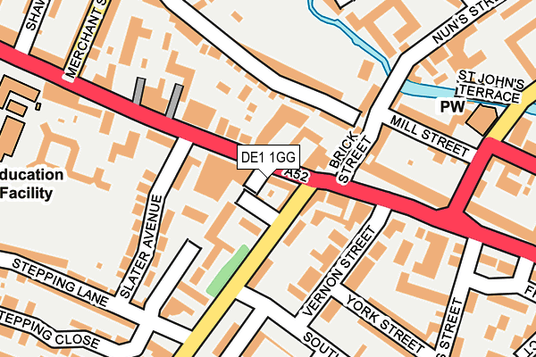 DE1 1GG map - OS OpenMap – Local (Ordnance Survey)