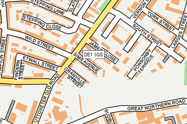 DE1 1GS map - OS OpenMap – Local (Ordnance Survey)
