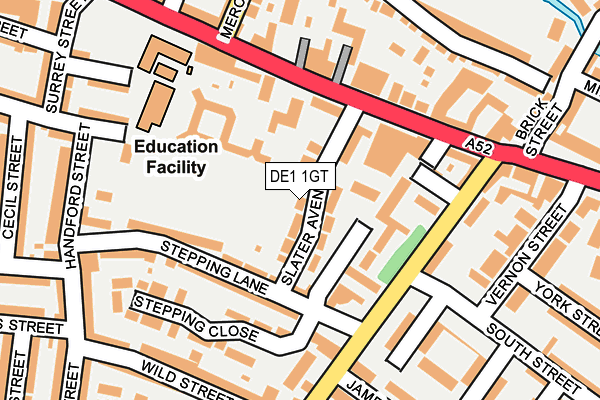 DE1 1GT map - OS OpenMap – Local (Ordnance Survey)