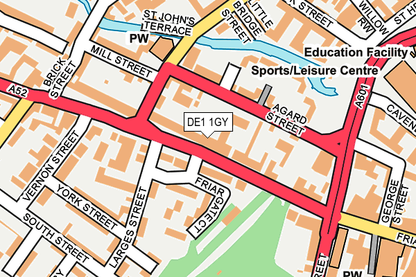 DE1 1GY map - OS OpenMap – Local (Ordnance Survey)