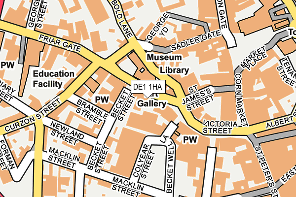 DE1 1HA map - OS OpenMap – Local (Ordnance Survey)