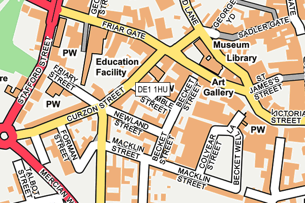 DE1 1HU map - OS OpenMap – Local (Ordnance Survey)