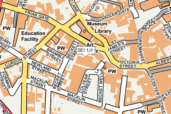 DE1 1JY map - OS OpenMap – Local (Ordnance Survey)