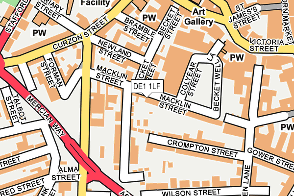 DE1 1LF map - OS OpenMap – Local (Ordnance Survey)