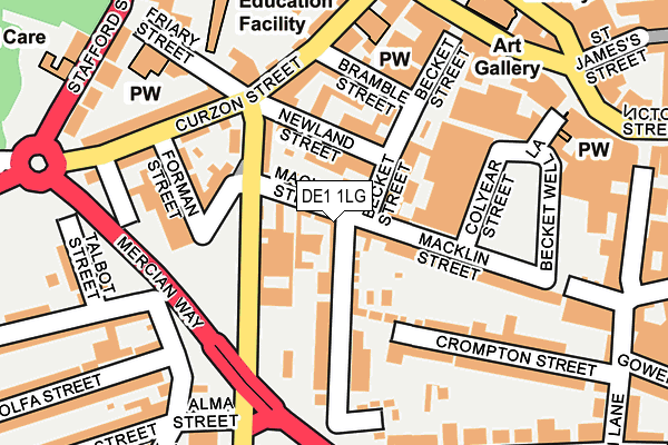 DE1 1LG map - OS OpenMap – Local (Ordnance Survey)