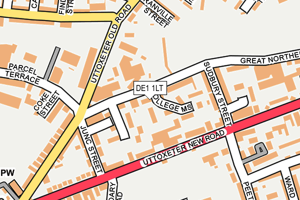 DE1 1LT map - OS OpenMap – Local (Ordnance Survey)