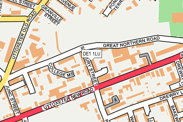 DE1 1LU map - OS OpenMap – Local (Ordnance Survey)