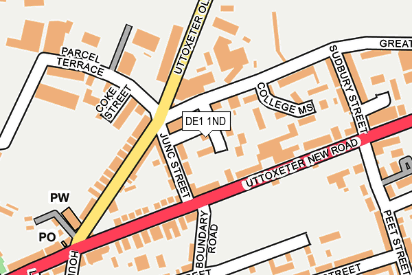 DE1 1ND map - OS OpenMap – Local (Ordnance Survey)