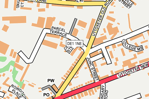 DE1 1NE map - OS OpenMap – Local (Ordnance Survey)
