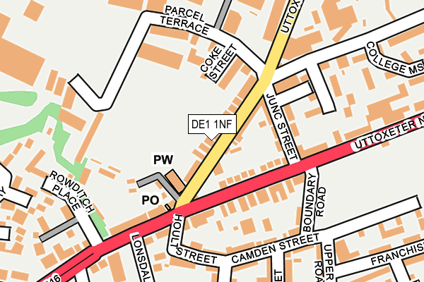DE1 1NF map - OS OpenMap – Local (Ordnance Survey)