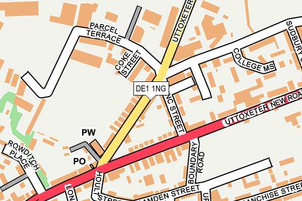 DE1 1NG map - OS OpenMap – Local (Ordnance Survey)