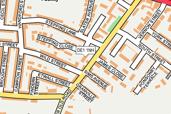 DE1 1NH map - OS OpenMap – Local (Ordnance Survey)