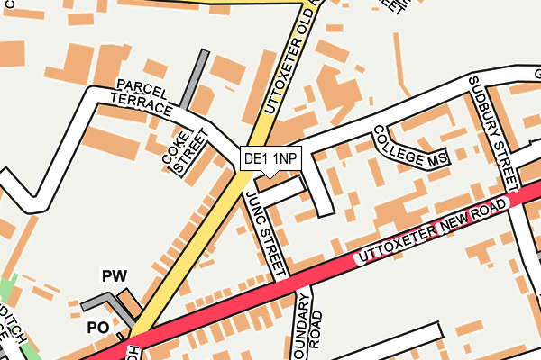 DE1 1NP map - OS OpenMap – Local (Ordnance Survey)