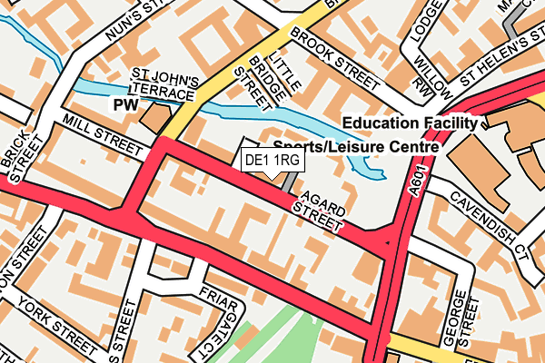 DE1 1RG map - OS OpenMap – Local (Ordnance Survey)