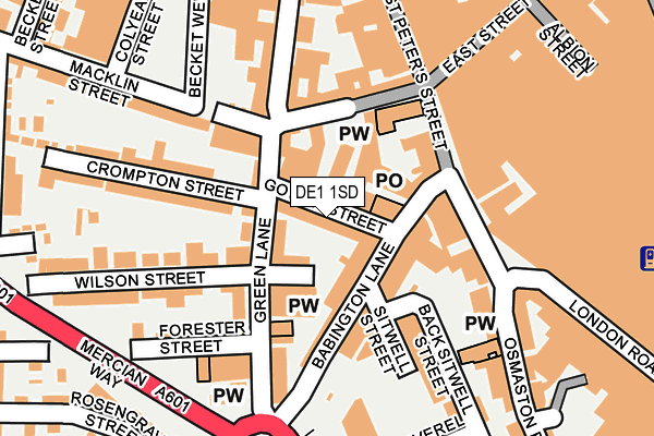 DE1 1SD map - OS OpenMap – Local (Ordnance Survey)