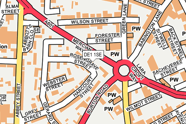 DE1 1SE map - OS OpenMap – Local (Ordnance Survey)