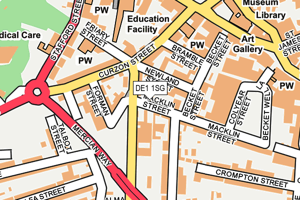 DE1 1SG map - OS OpenMap – Local (Ordnance Survey)