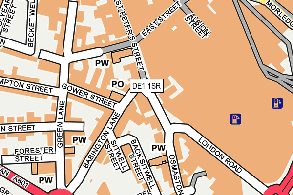 DE1 1SR map - OS OpenMap – Local (Ordnance Survey)
