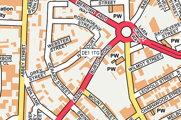 DE1 1TG map - OS OpenMap – Local (Ordnance Survey)