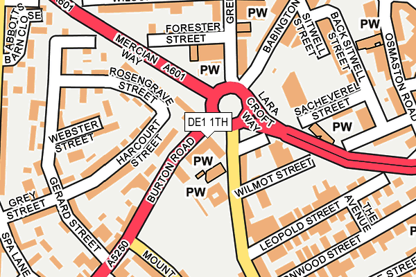 DE1 1TH map - OS OpenMap – Local (Ordnance Survey)