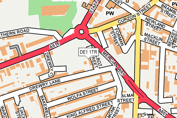 DE1 1TR map - OS OpenMap – Local (Ordnance Survey)