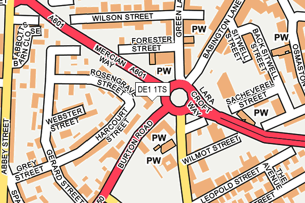 DE1 1TS map - OS OpenMap – Local (Ordnance Survey)