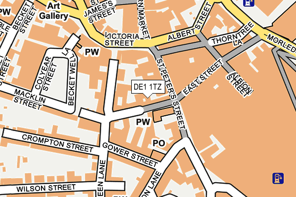 DE1 1TZ map - OS OpenMap – Local (Ordnance Survey)