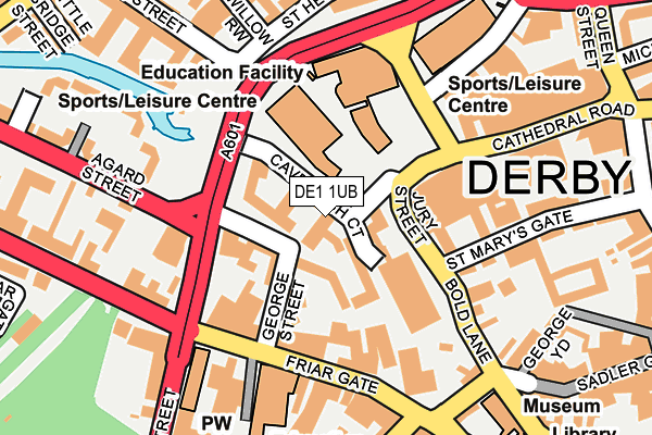 DE1 1UB map - OS OpenMap – Local (Ordnance Survey)