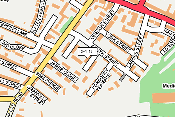 DE1 1UJ map - OS OpenMap – Local (Ordnance Survey)