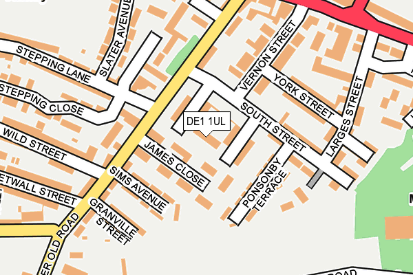 DE1 1UL map - OS OpenMap – Local (Ordnance Survey)