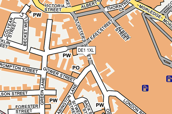 DE1 1XL map - OS OpenMap – Local (Ordnance Survey)